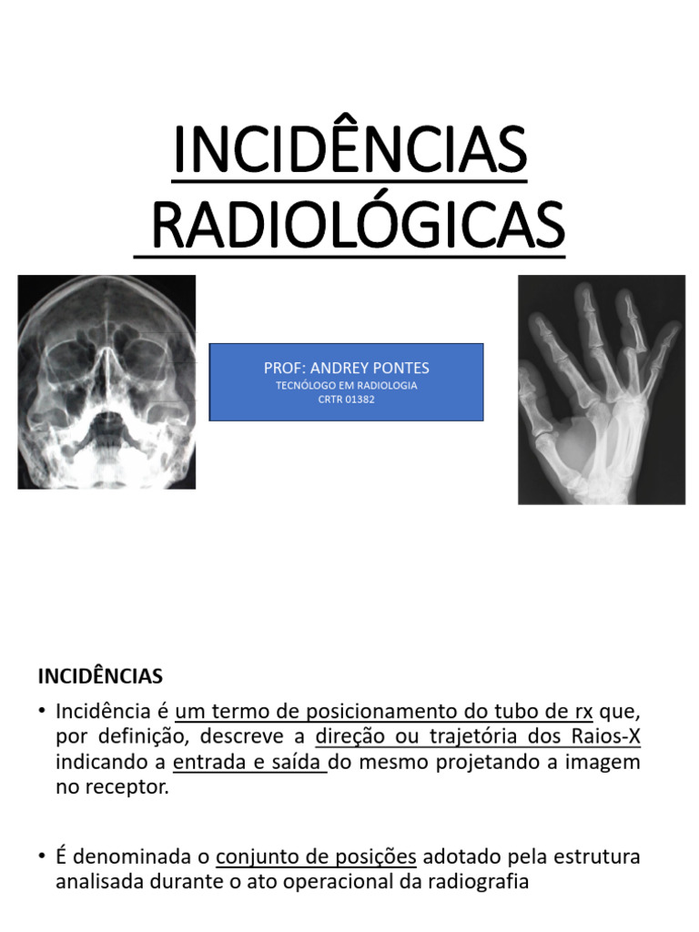 Incidências Radiológicas: Tipos e Métodos | PDF | Coluna vertebral ...