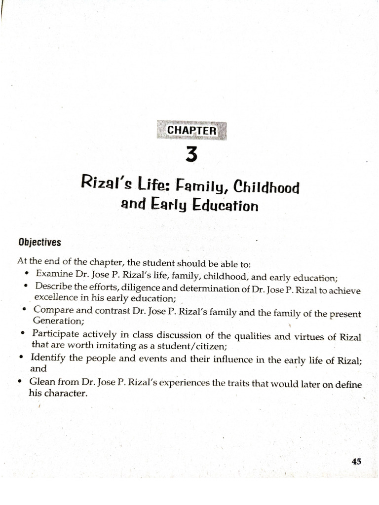 Rizals Life Family Childhood and Early Education | PDF