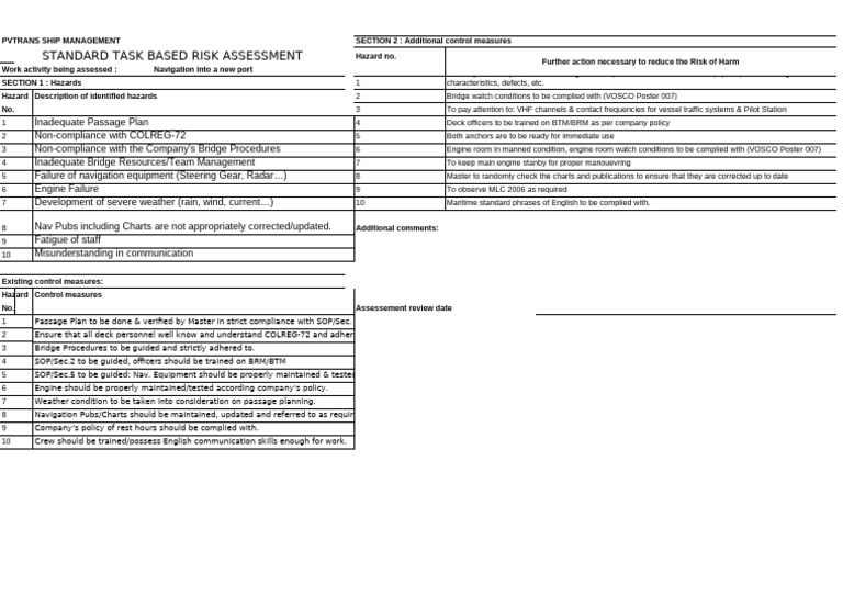 Navigational Risk Assessment Procedures | PDF | Navigation | Regulatory ...