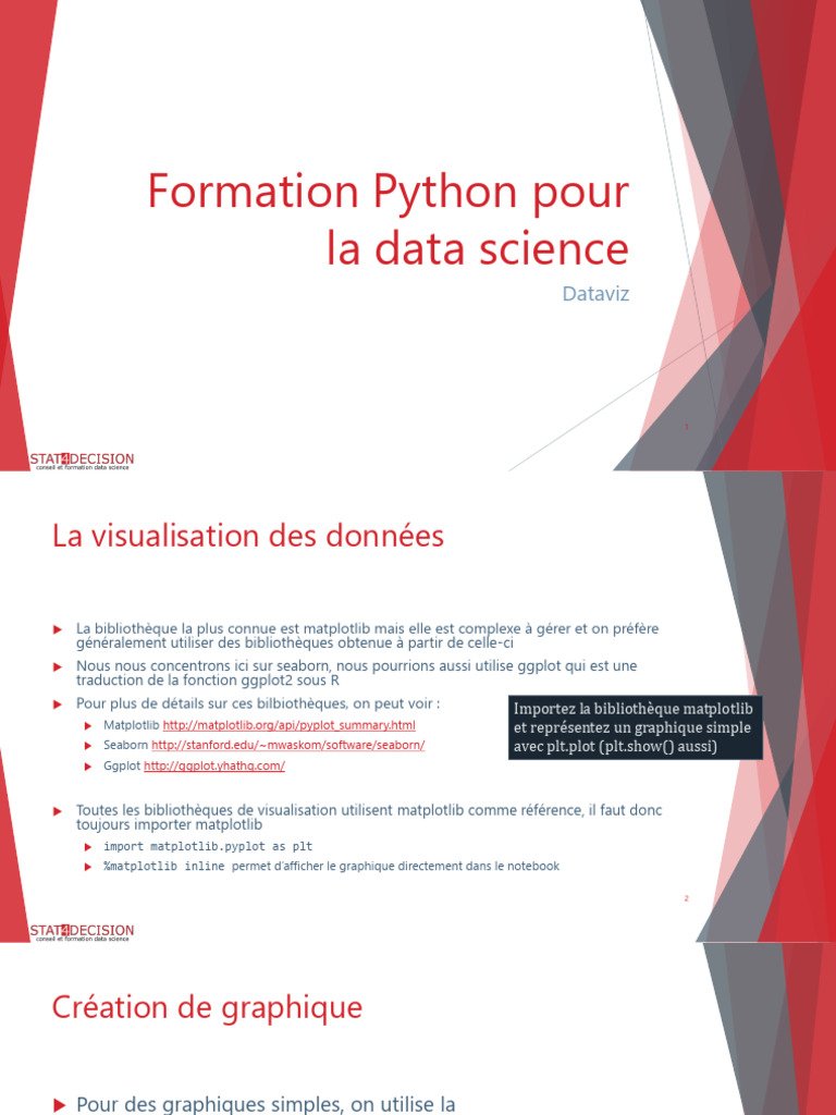 Formation Python Pour La Data Science - 4 - La Data Visualisation | PDF ...