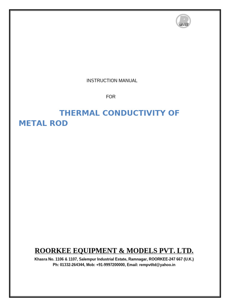 Thermal Conductivity Metal Rod Guide | PDF | Thermal Conduction | Heat