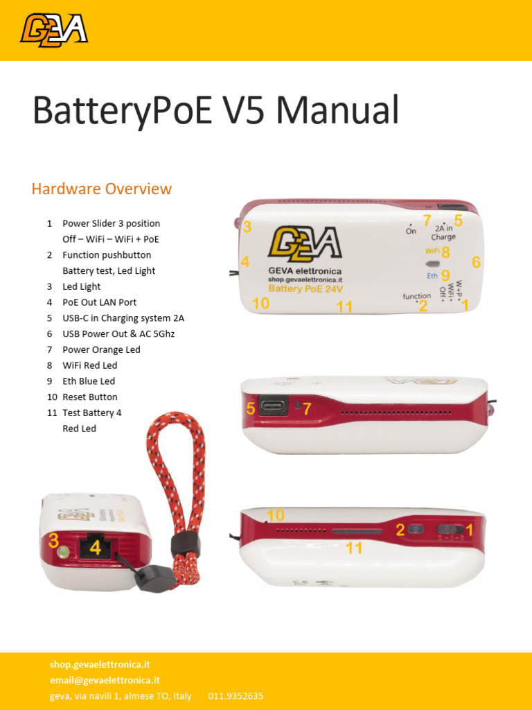 BatteryPoE V5 User Manual Guide | PDF | Wi Fi | Usb