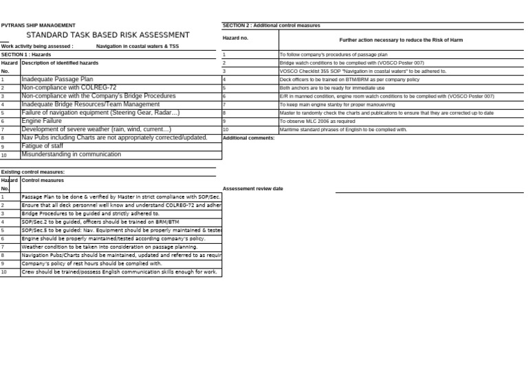 Risk Assessment-Navigation in Coastal Waters & Traffic Separation ...