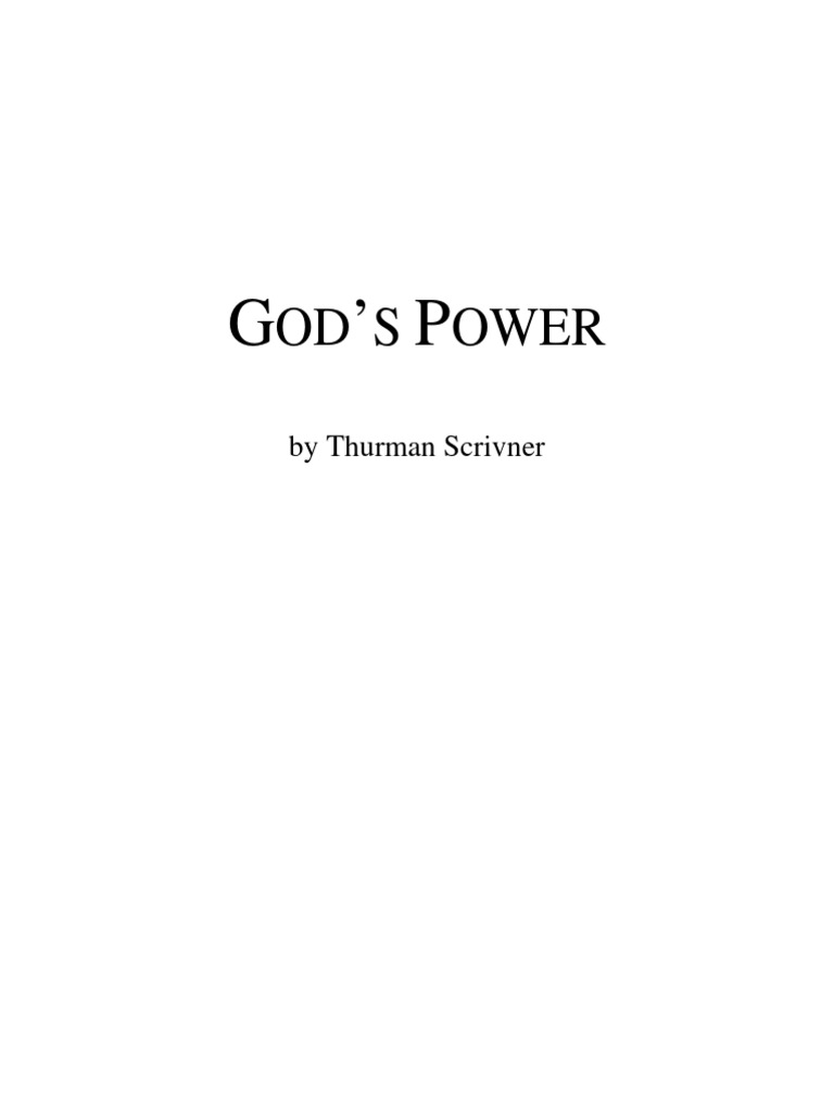God's Power | PDF | Jesus | God