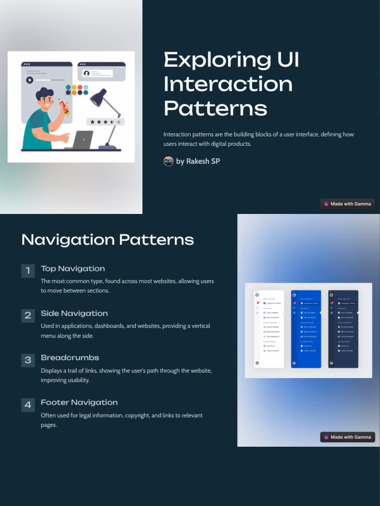 Exploring UI Interaction Patterns | PDF | User Interface | Page Layout