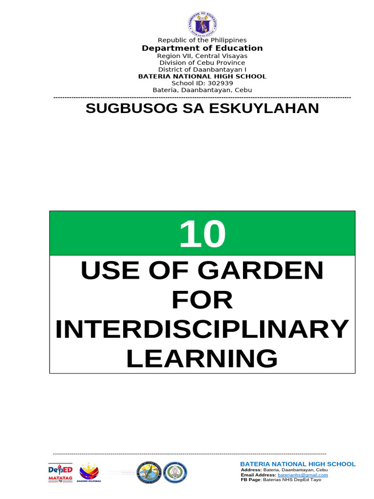 Criteria 10 Use of The Garden For Interdisciplinary Learning | PDF ...