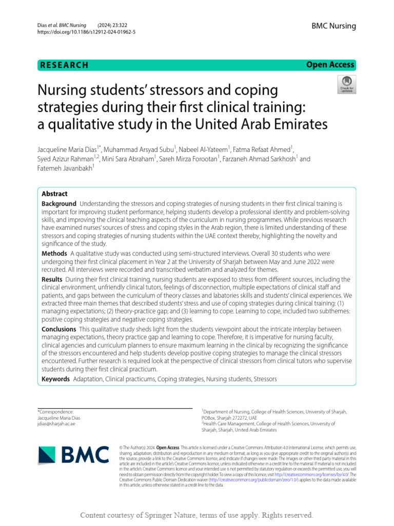 Nursing Students Stressors and Coping Strategies | PDF | Stress ...