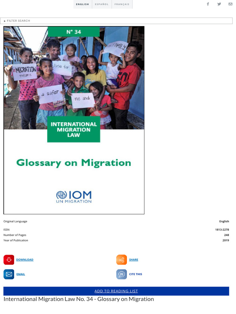 International Migration Law No. 34 - Glossary On Migration: Filter ...