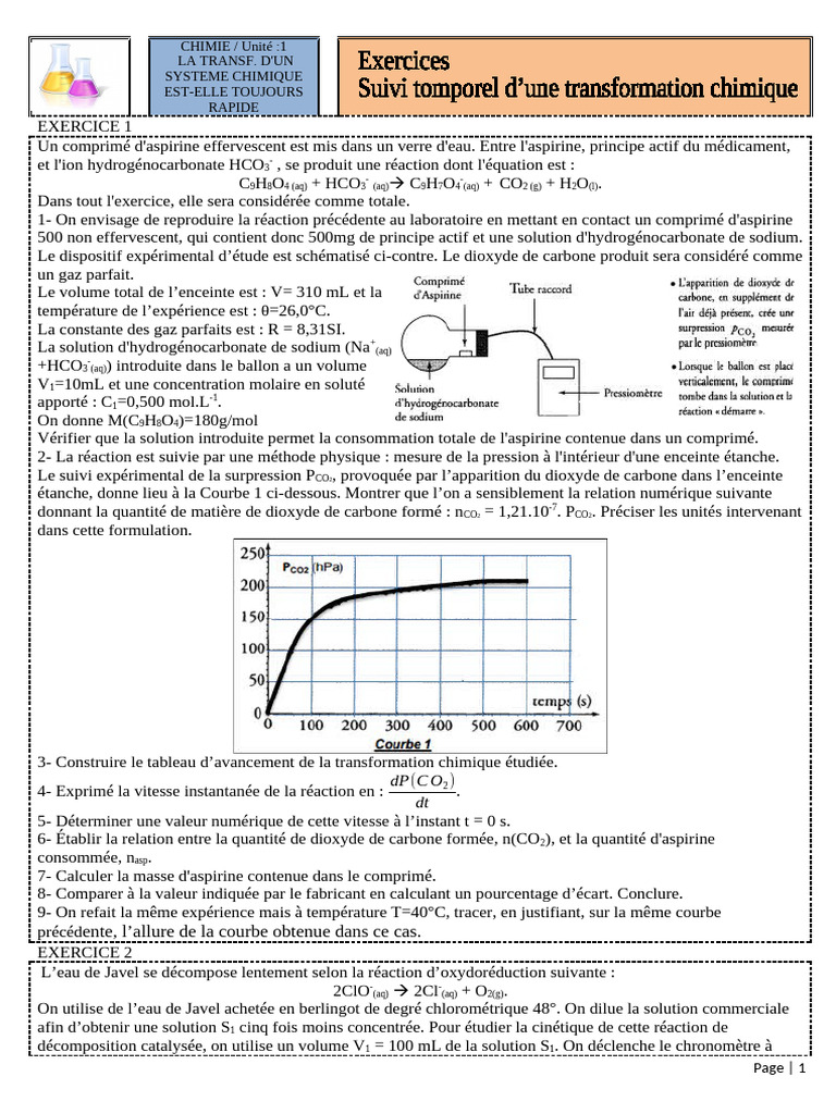 Suivi temporel d'une réaction chimique | PDF | Blanchiment (chimie ...
