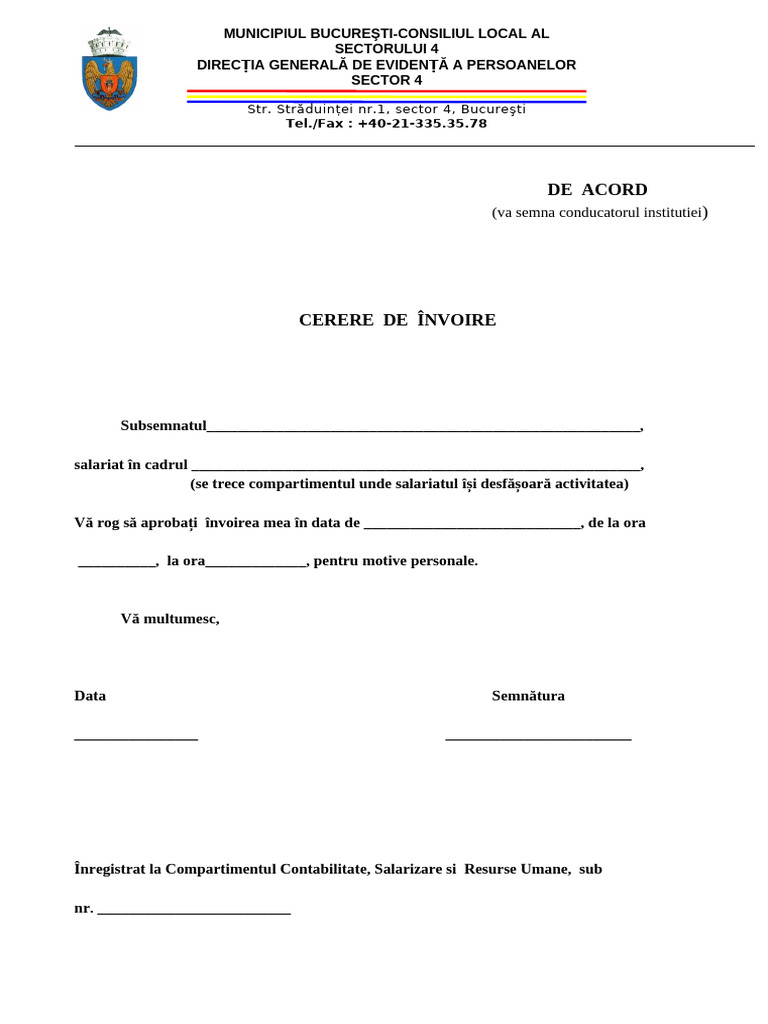 Cerere Invoire | PDF