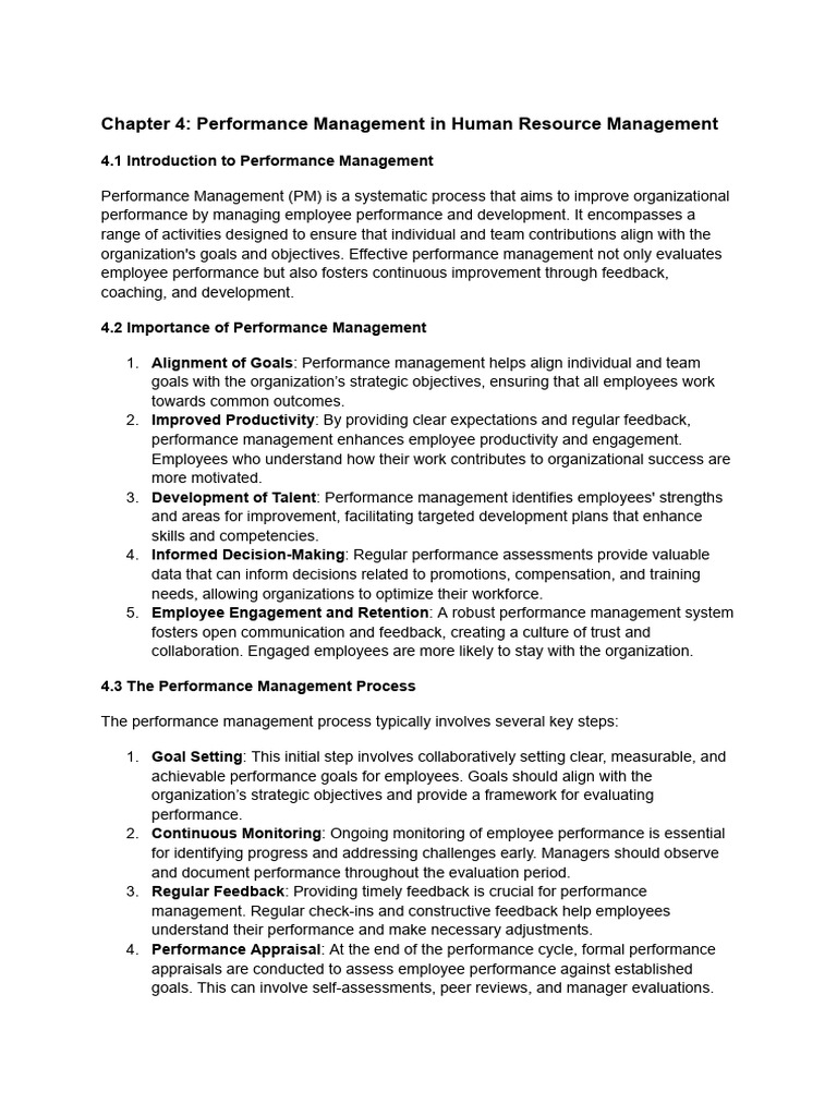 Chapter 4 - Performance Management in Human Resource Management | PDF ...