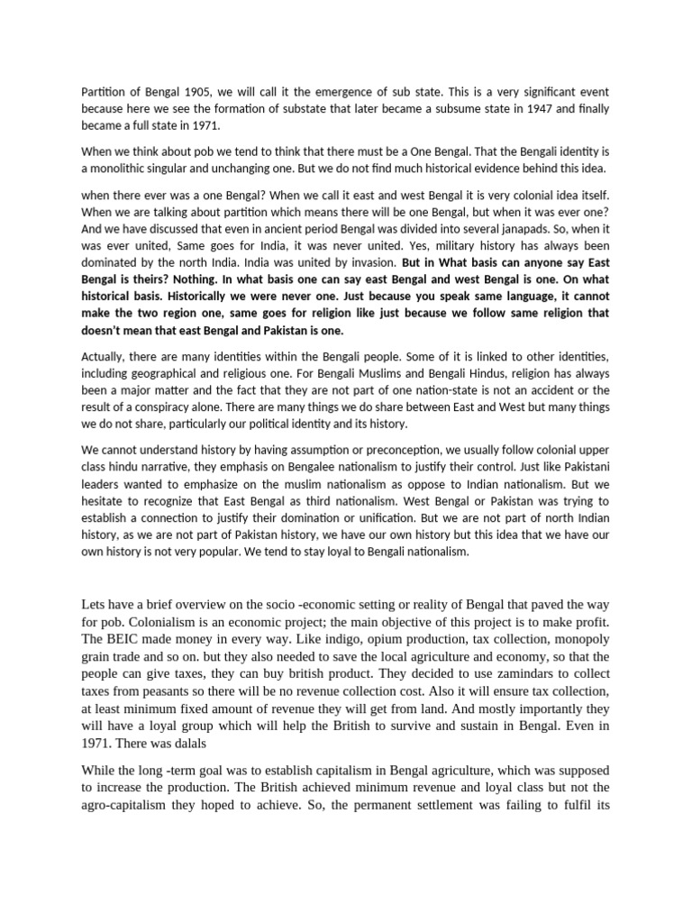L 13 Partition of Bengal 1905 | PDF | British Raj | Partition Of India
