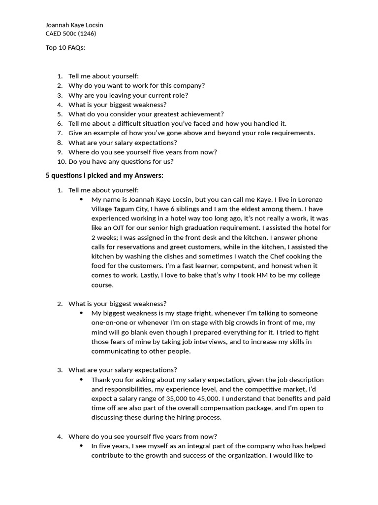 Top 10 FAQs | PDF | Mentorship