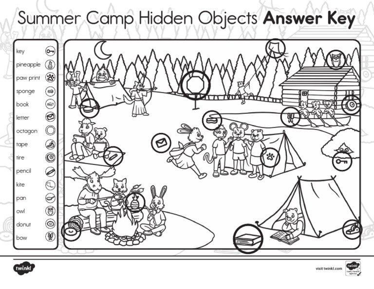 Summer Camp Hidden Objects Answers | PDF | Young Adult | General Fiction