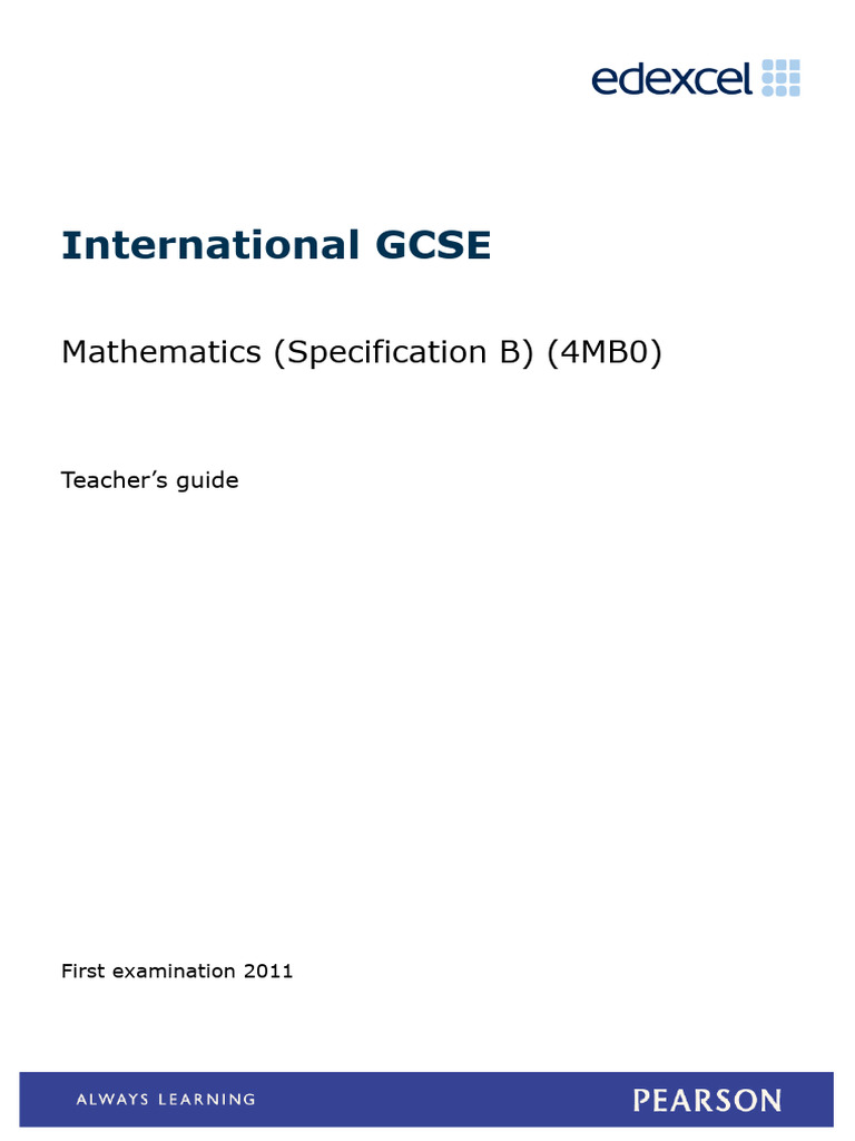 IGCSE Mathematics Spec B TSM | PDF | Algebra | Geometry