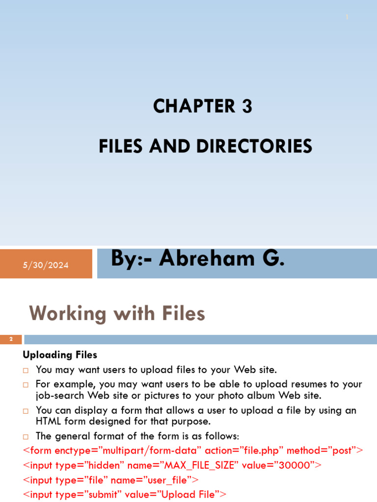 PHP File and Directory Management | PDF | Computer File | Decimal