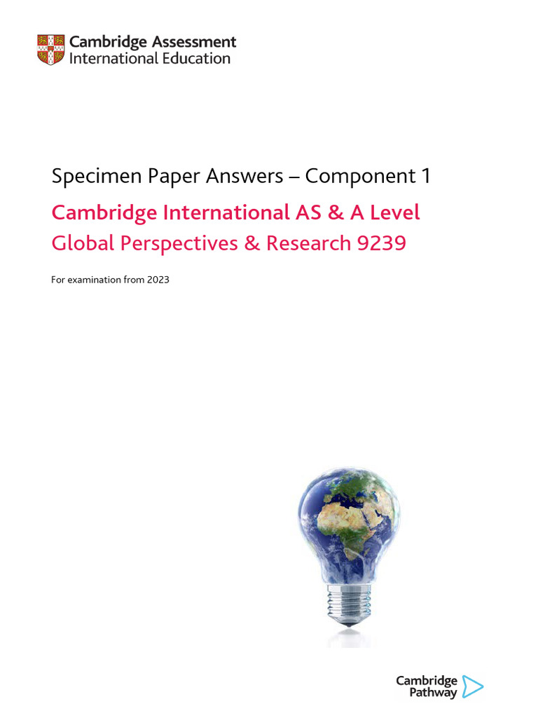 2023 Global Perspectives Specimen Answers Pdf Argument Robot