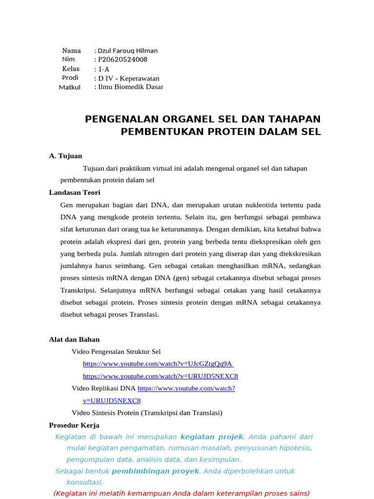 Pengenalan Sintesis Protein Seluler | PDF | Sains & Matematika