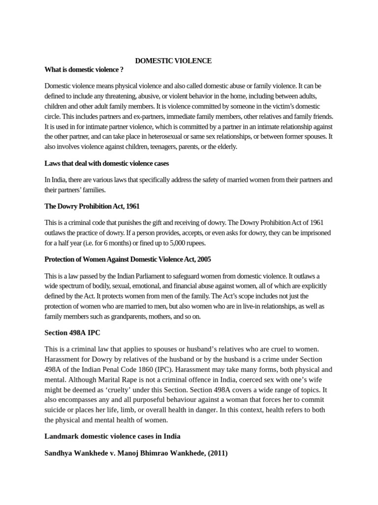 Domestic Violence Pdf Domestic Violence Violence