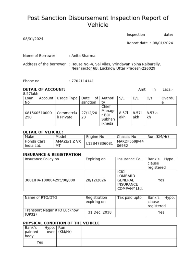 Vehicle post sanction new format 2 pdf vehicles transport