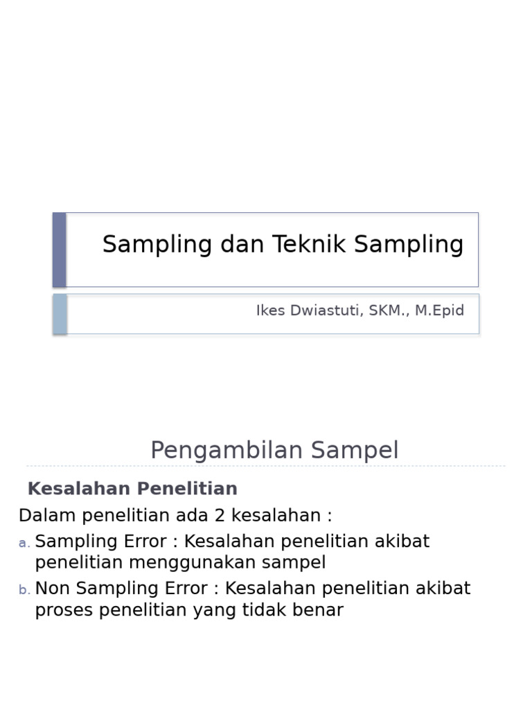 Teknik dan Prosedur Sampling Penelitian | PDF | Sains & Matematika