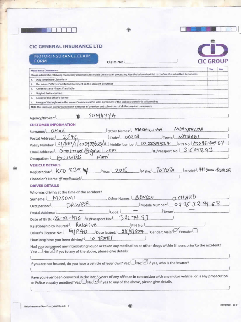 Claim Form845 | PDF