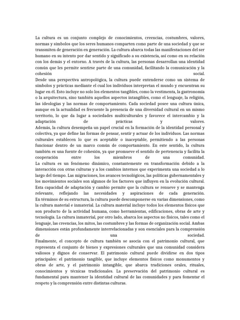 Definicion_de_Cultura | PDF | Sociedad | Psicología Social