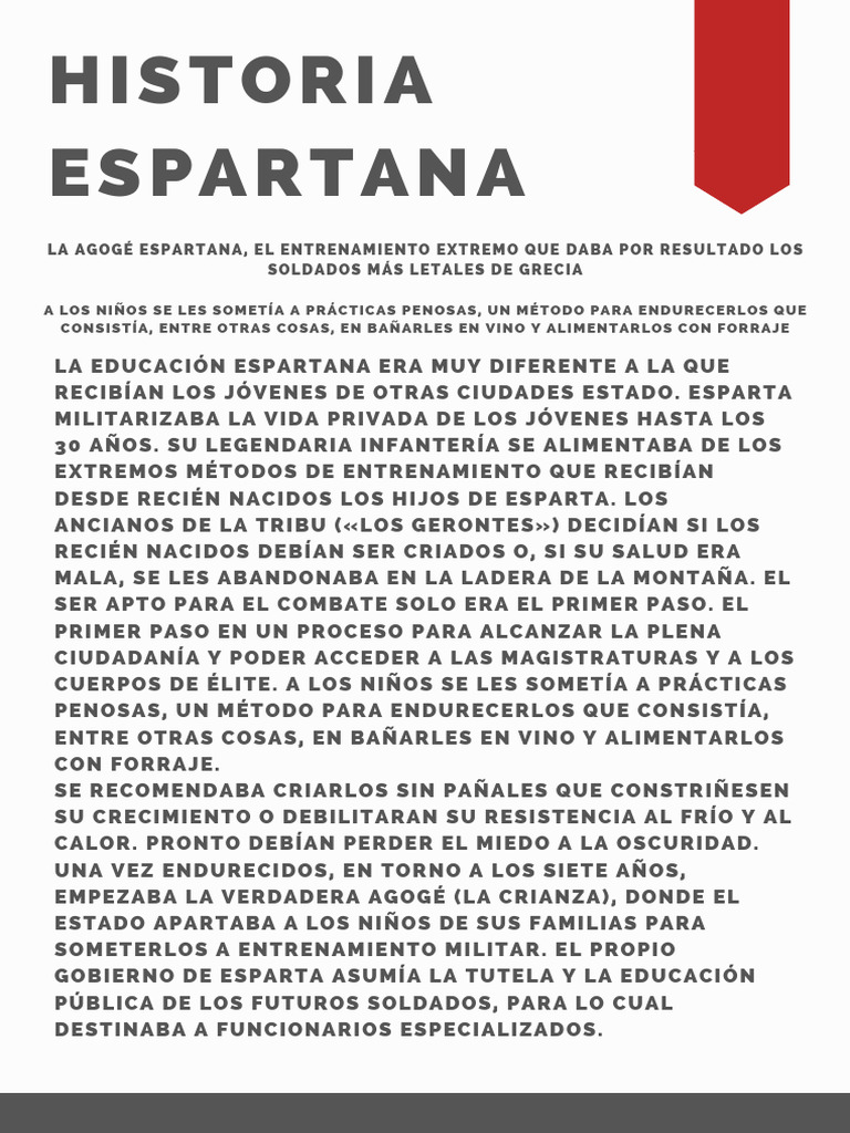 La Agogé: Educación Espartana Extrema | PDF | Esparta | Antigua Grecia