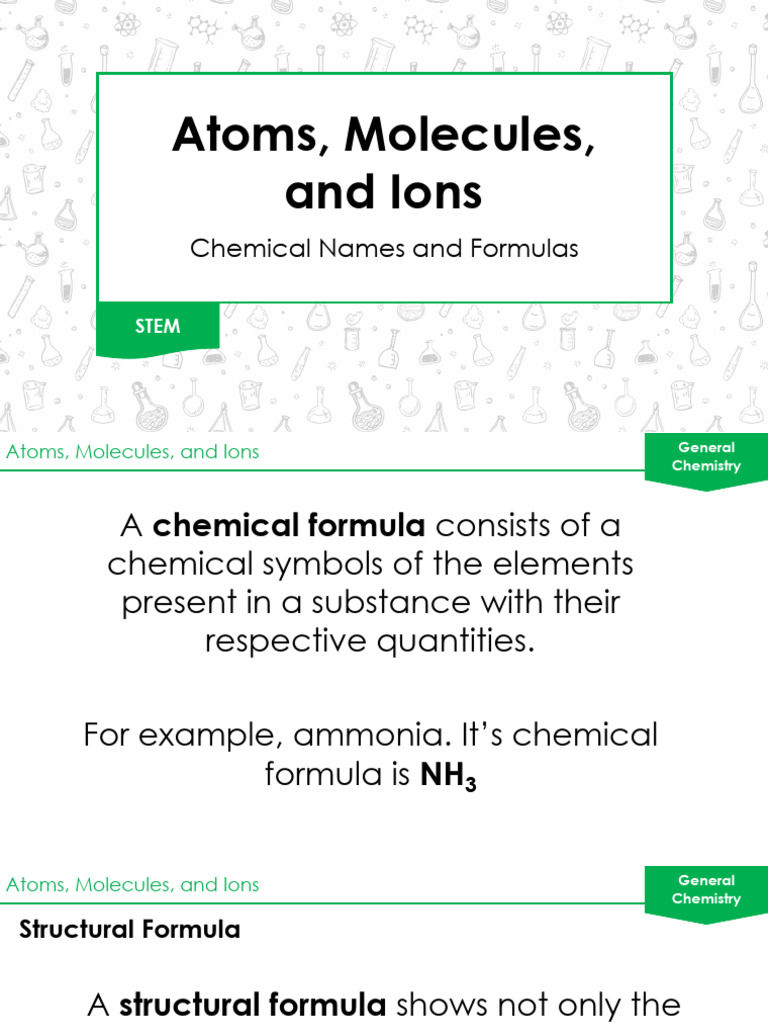 Understanding Atoms and Chemical Formulas | PDF | Ion | Chemical Compounds