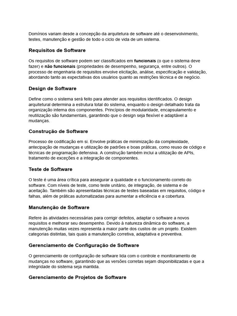 Guia Completo de Engenharia de Software | PDF | Testes de software ...