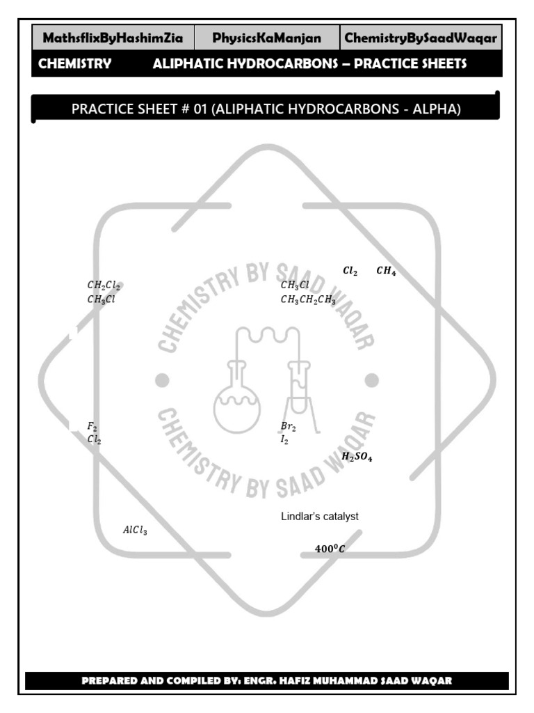 Aliphatic Hydrocarbons Practice Sheets | PDF | Alkene | Hydrocarbons