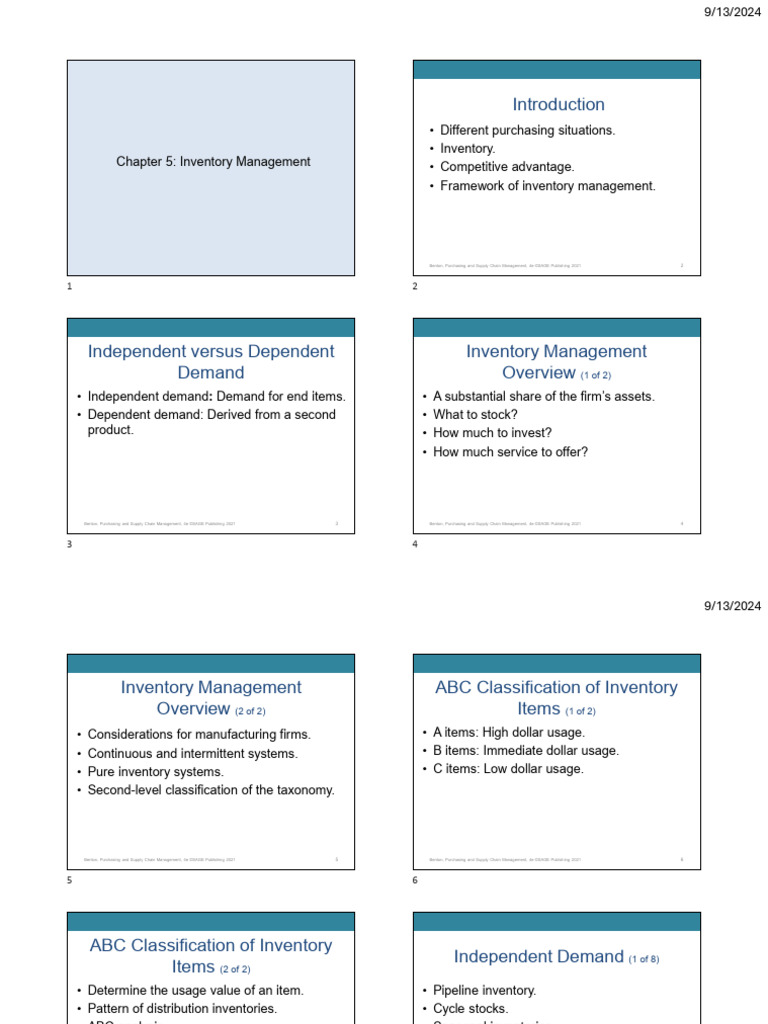 CH 5 Inventory Management | PDF | Demand | Business