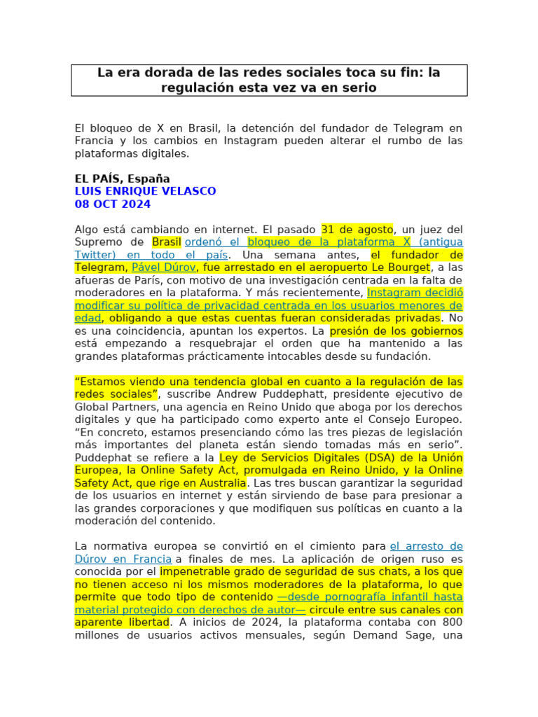 La Era Dorada de Las Redes Sociales Toca A Su Fin | PDF | Política