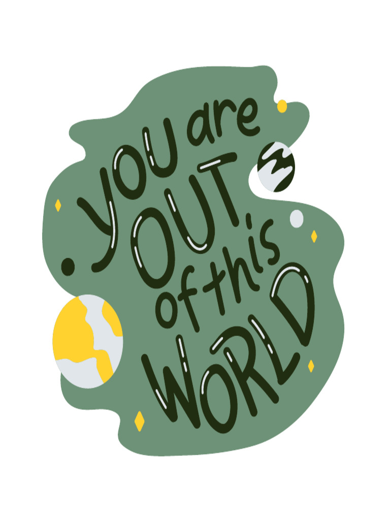 Yellow and Green Uplifting Quote Circle Sticker | PDF