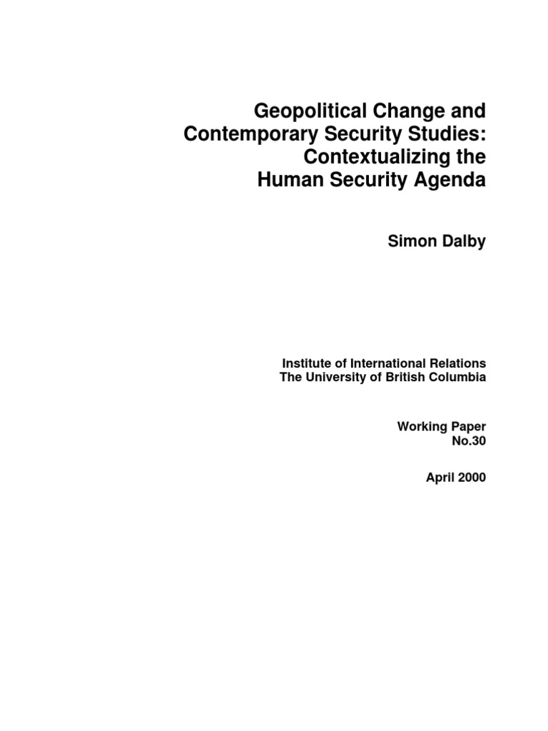 Geopolitics and Security | PDF | Human Security | International Relations