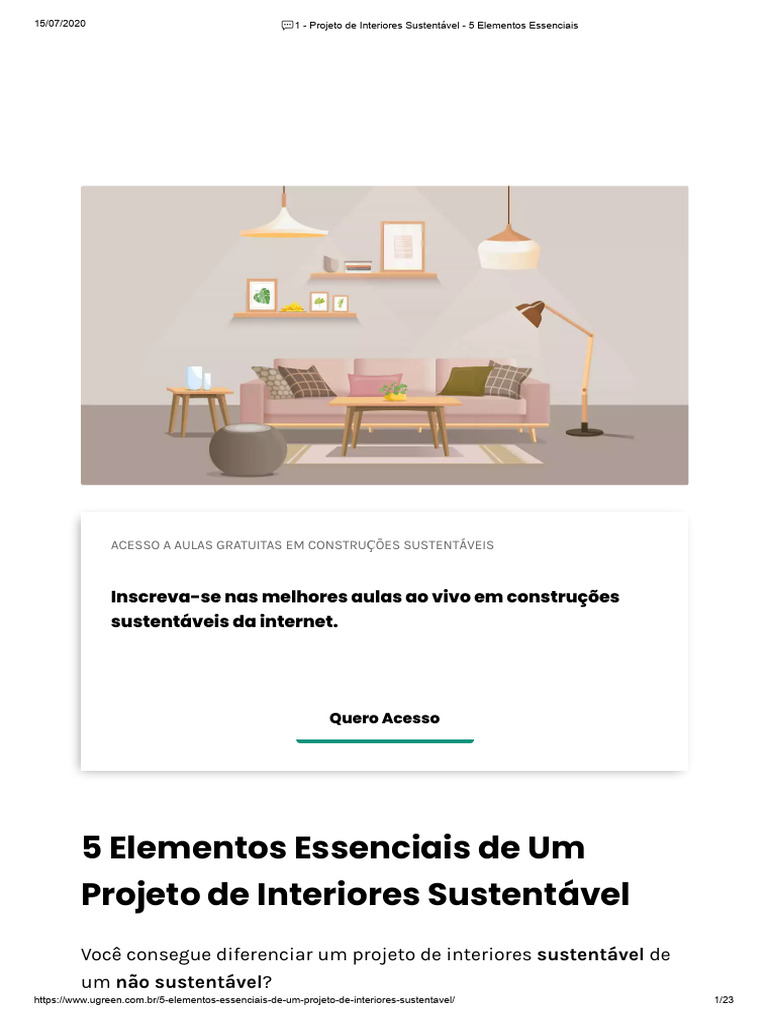5 Elementos de Interiores Sustentáveis | PDF | Ambiente natural ...