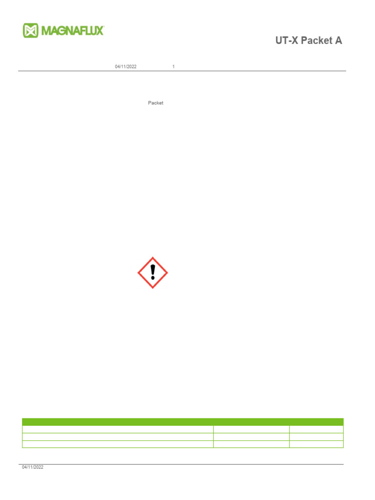 UT X Packet A - Safety Data Sheet - English | PDF | Combustion | Toxicity