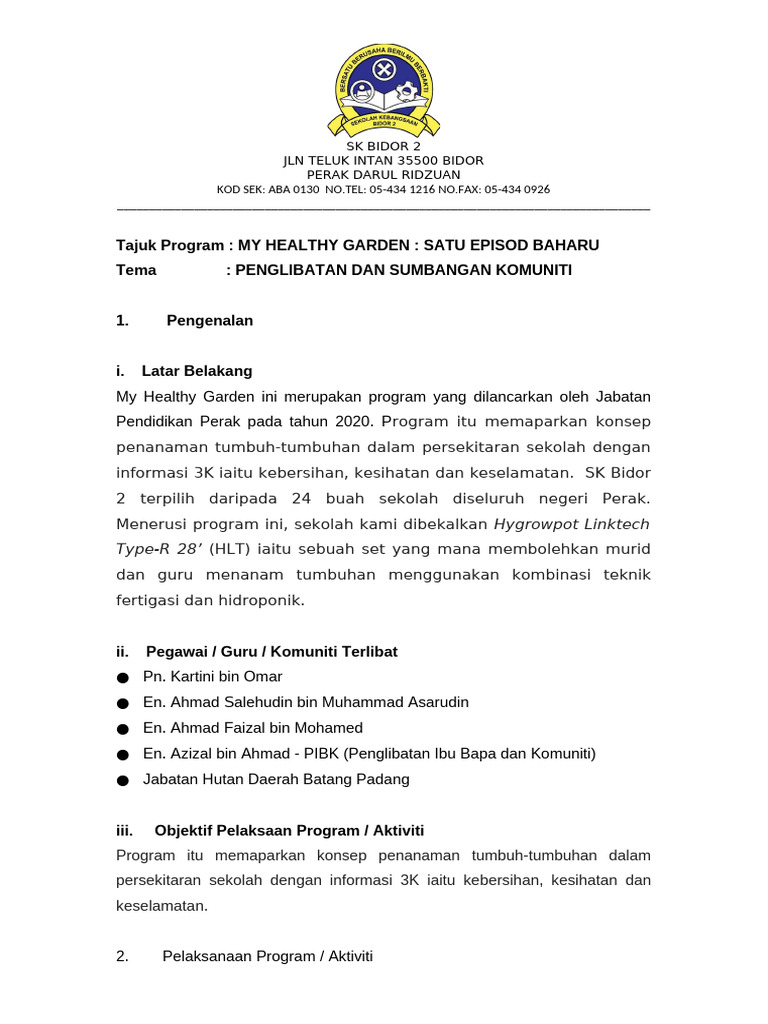 Sk bidor 2 my healthy garden satu episod baru pdf
