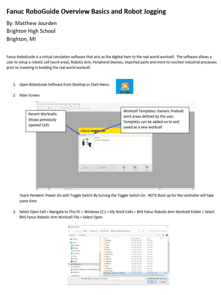 Fanuc RoboGuide: Robot Jogging Basics | PDF | Rotation | Computing