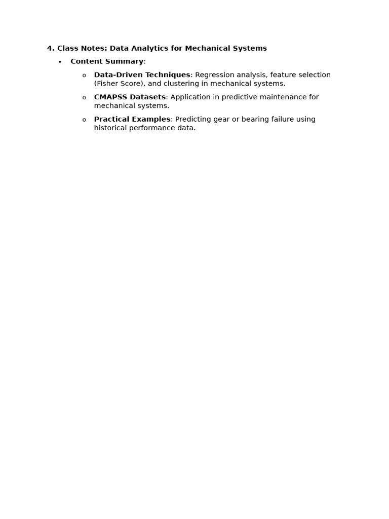 Mechanical Systems Data Analytics | PDF | Technology & Engineering