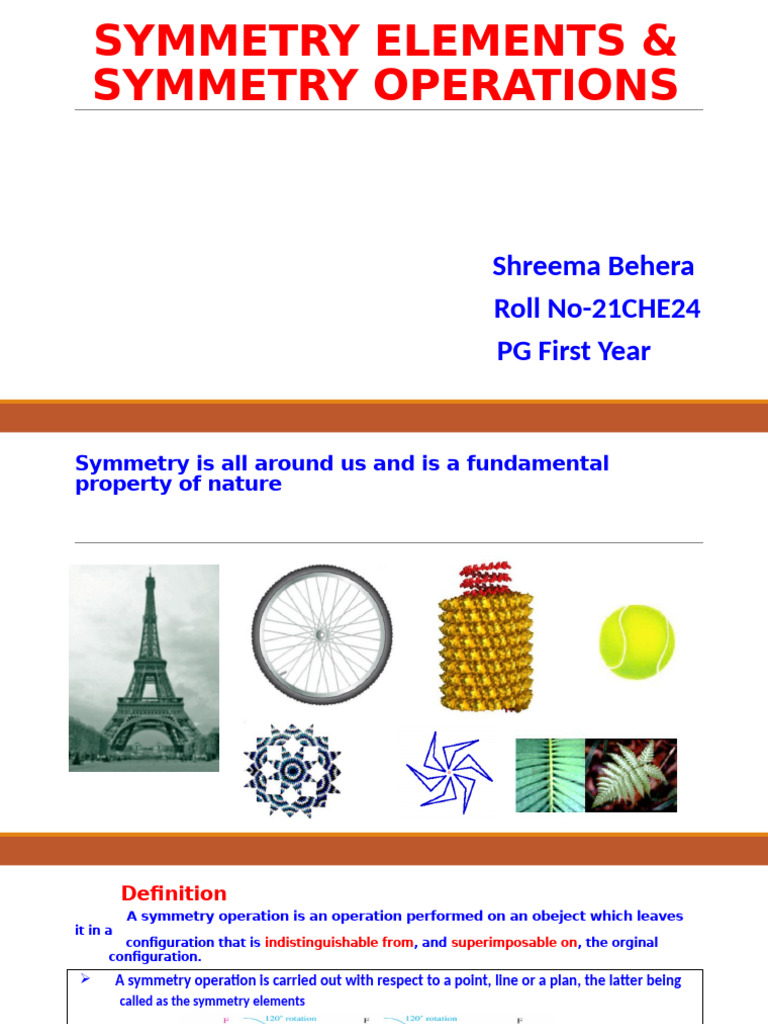 PPT SYMMETRY OPERATION GROUP THEORY | PDF | Artistic Techniques ...