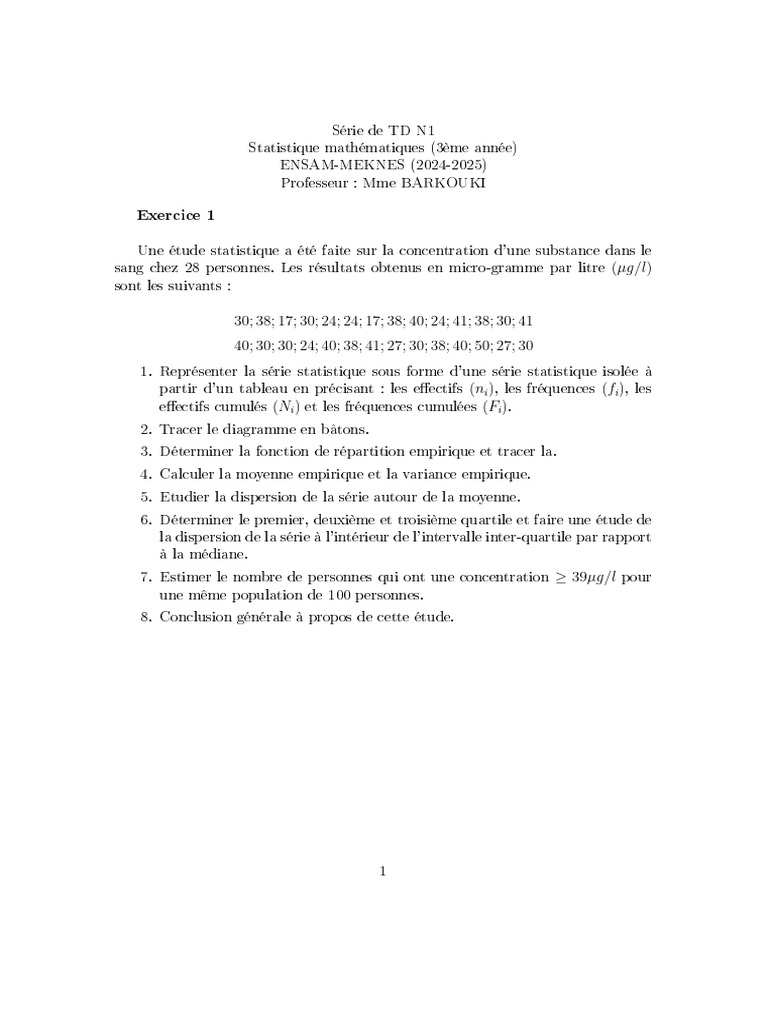 Analyse Statistique des Données Échantillonnées | PDF | Moyenne ...