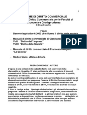 Riassunto DEL Manuale DI Diritto Commerciale PDF - sesta edizione campobasso  - - Studocu