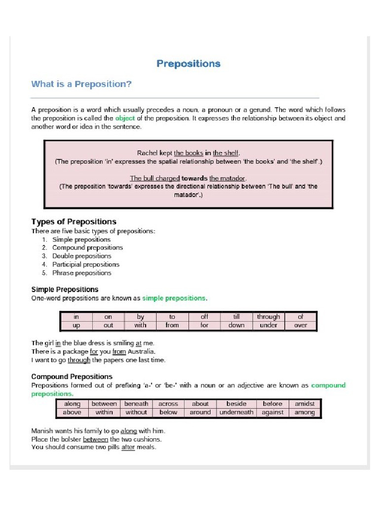 Prepositions | PDF
