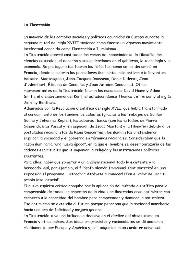 La Ilustración 2do Año Historia | PDF | Era de iluminacion | Contrato ...