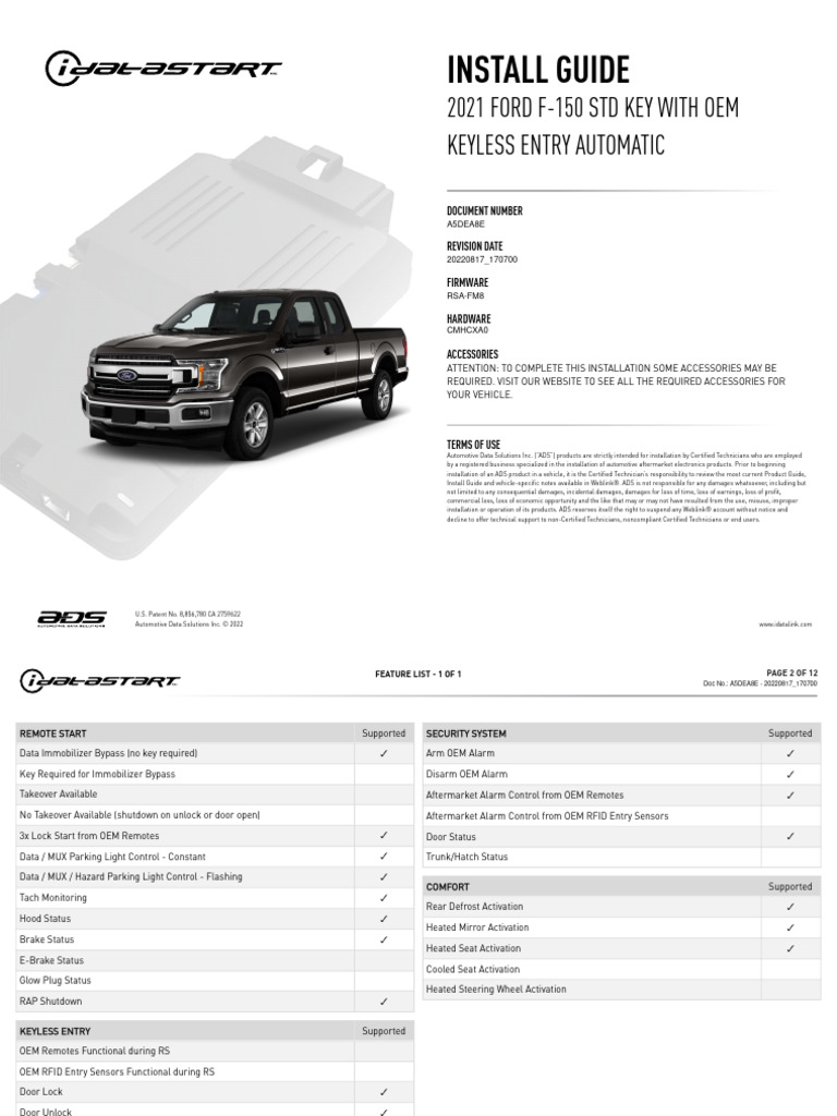 RSA FM8 (CMHCXA0) (Ford - F 150 - 2021 - 33543) EN M A - 20220817 ...