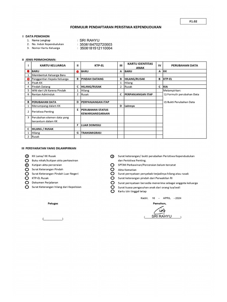 Formulir f1 02 Rotated | PDF