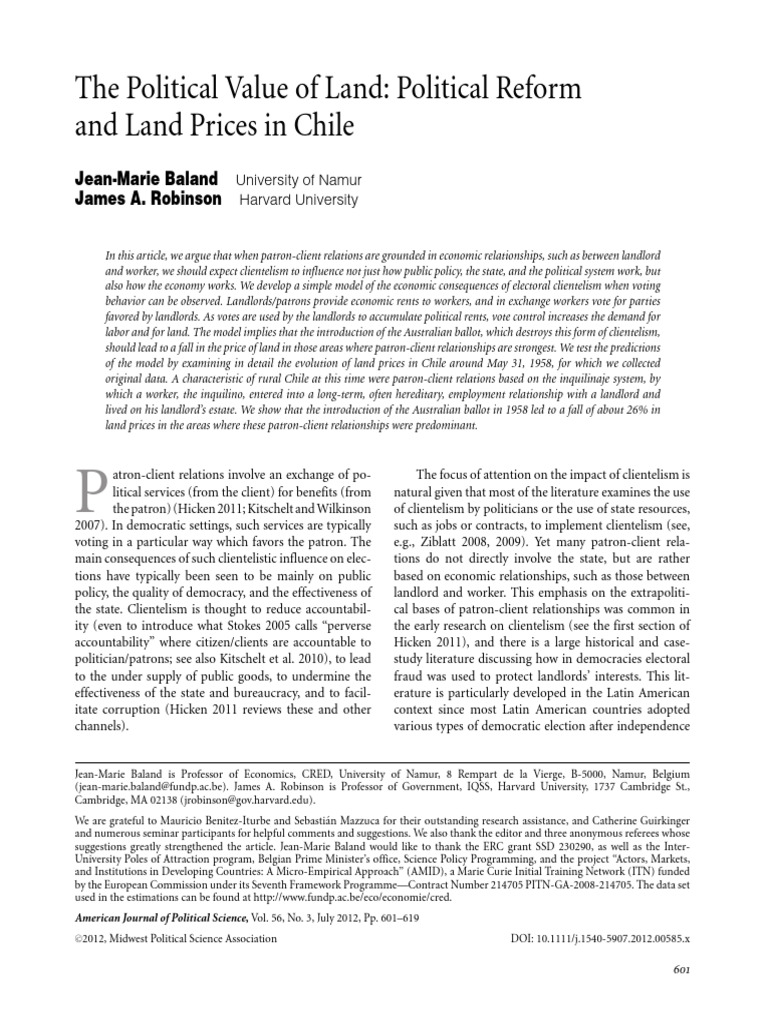 the-political-value-of-land-pdf-labour-economics-economic-equilibrium