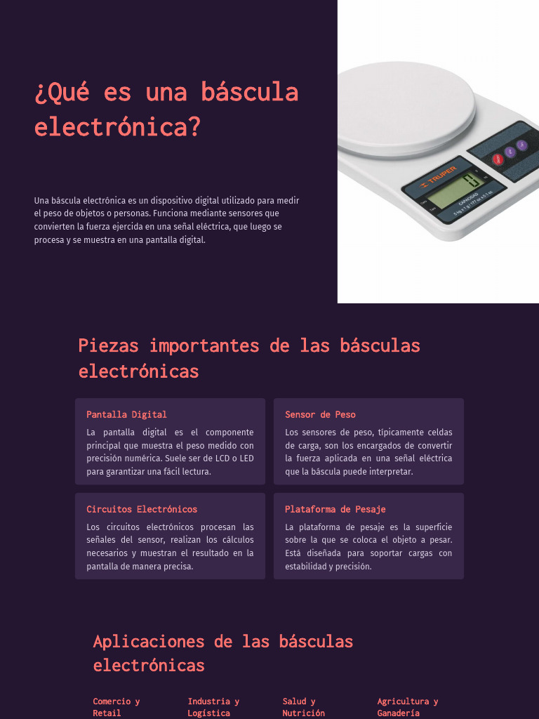Guía sobre básculas electrónicas: funciones y aplicaciones | PDF ...