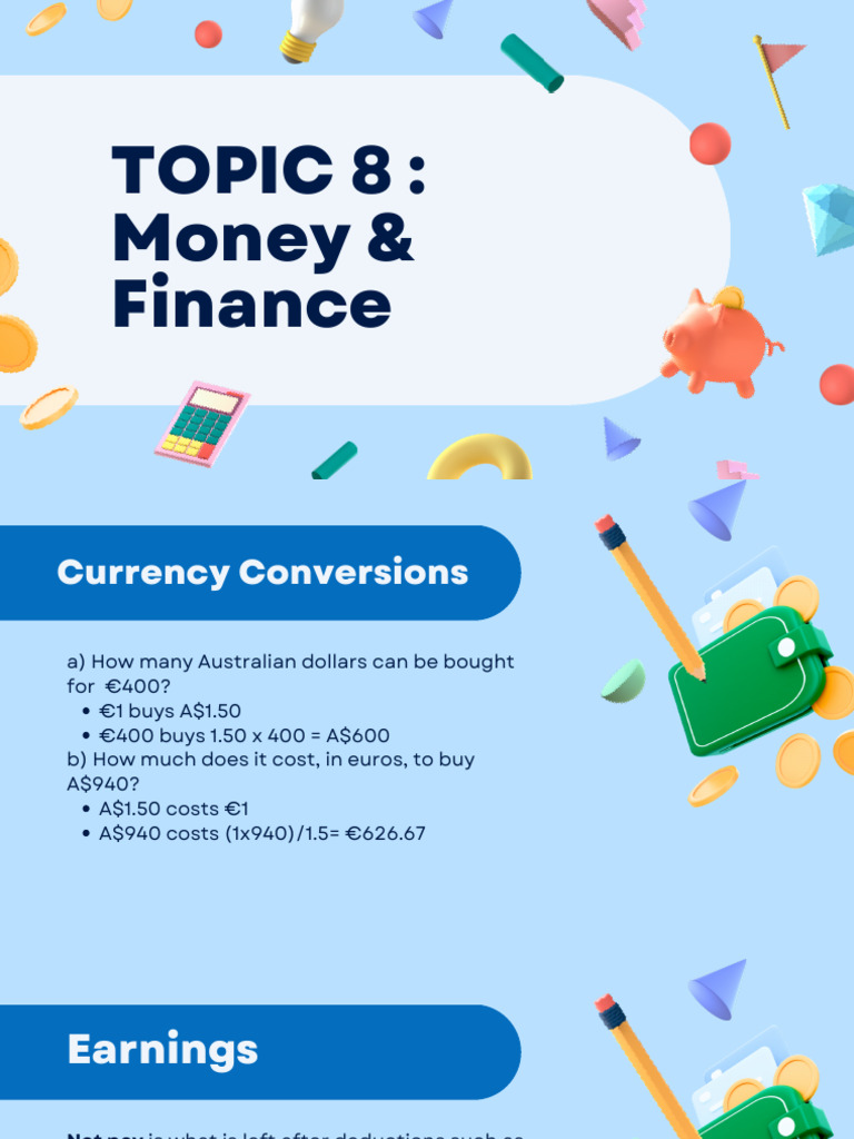 TOPIC 8 Money & Finance (Incomplete) | PDF